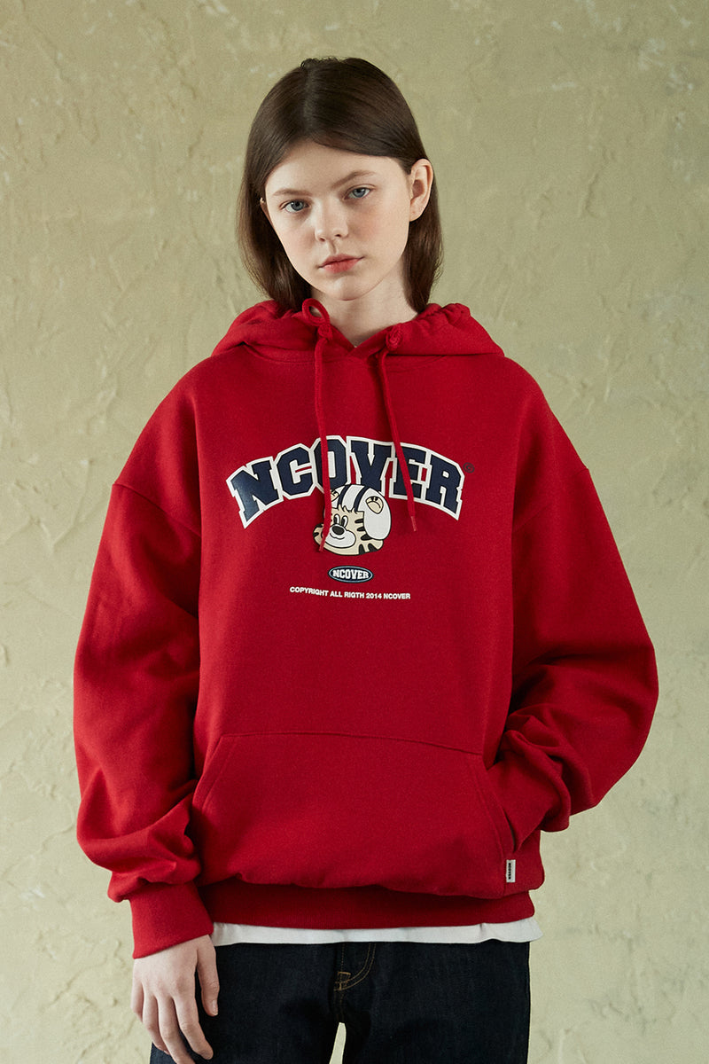 TOBY FACE ARCH LOGO HOODIE-RED (6556629991542)