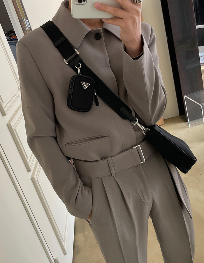 ASCLO Minimal Trendy Suit (Beige) (6568516747382)