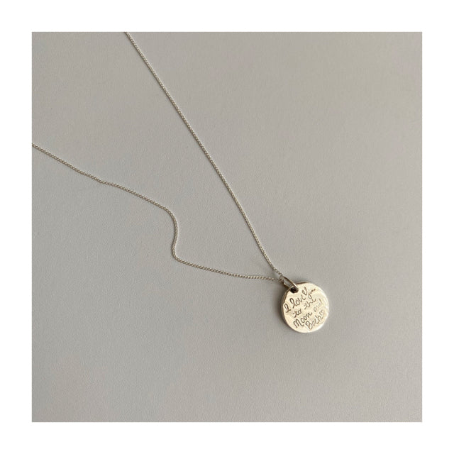ラブムーンレタリングコインデイリーロングネックレス / lau Silver 925 Love Moon Lettering Coin Daily Long Necklace
