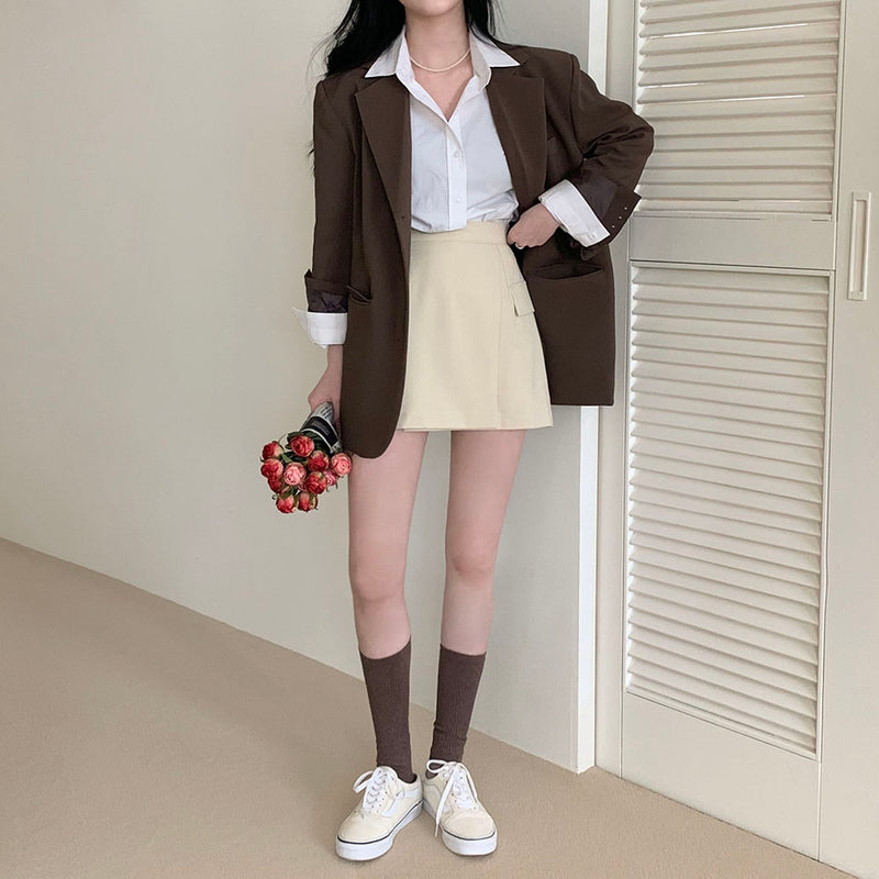 スリットポケットミニスカート / [4color] slit pocket mini skirt