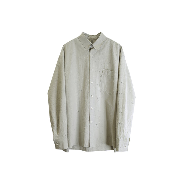Irregular Punching Shirt / Khaki Grey