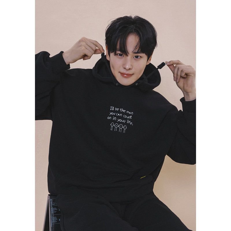 HOLYNUMBER7 X CHOI BYUNGCHAN CHICK GRAPHICS HOODIE_BLACK