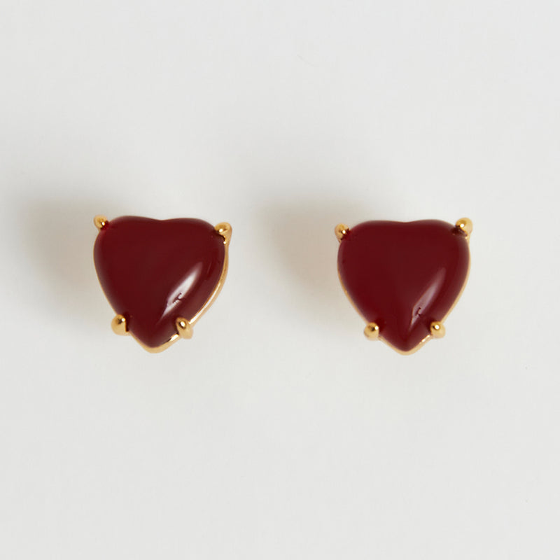 プチハートピアス/Petite Heart Earrings_Red