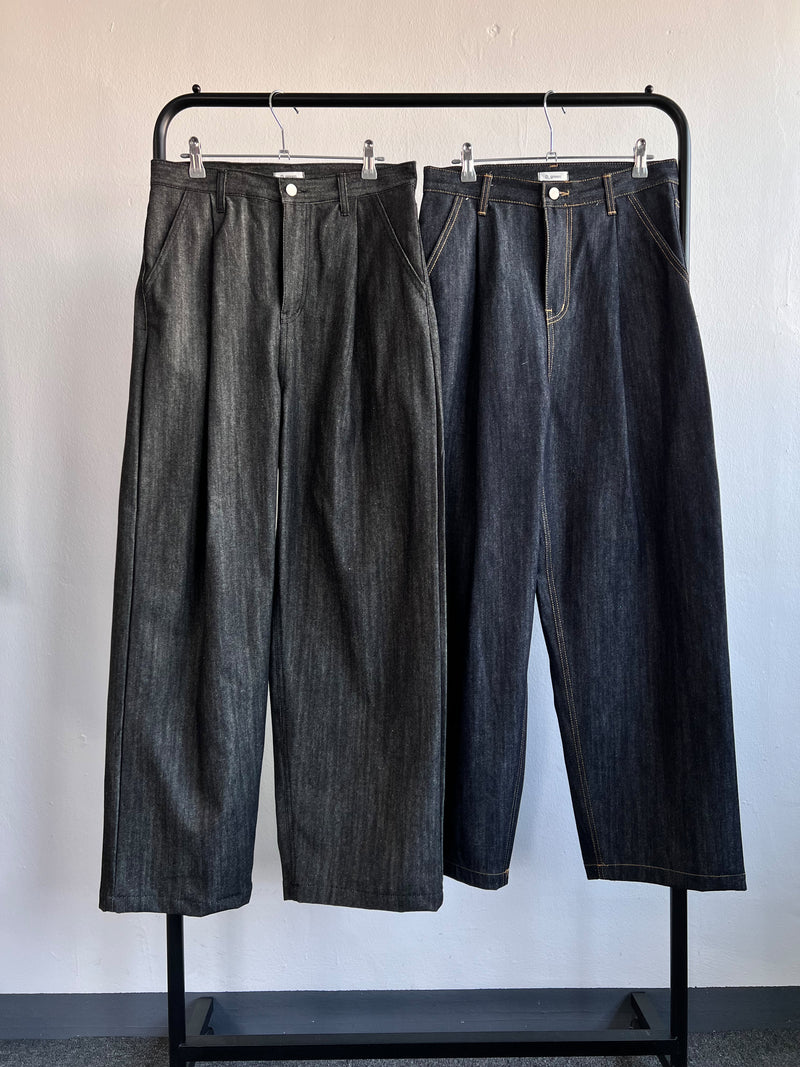 ワンタックワイドデニムパンツ / One-Tuck Wide Denim Pants(2color)