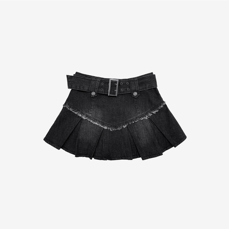 ナップルダメージプリーツスカート / Napple damage pleated skirt