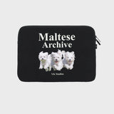 マルチーズアーカイブラップトップポーチ / Maltese archive laptop pouch