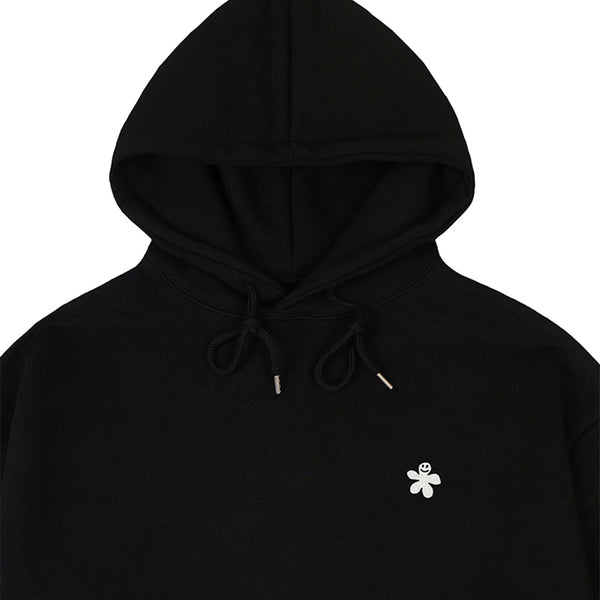 [UNISEX] White odd flower embroidery hoodie