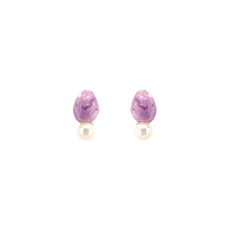セラミックデイリーパールドロップピアス/Ceramic daily pearl drop earring(Pink)