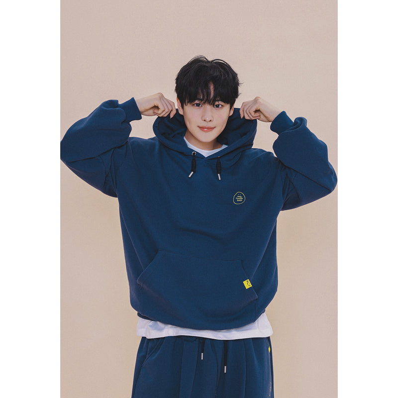HOLYNUMBER7 X CHOI BYUNGCHAN CHICK GRAPHICS HOODIE_NAVY