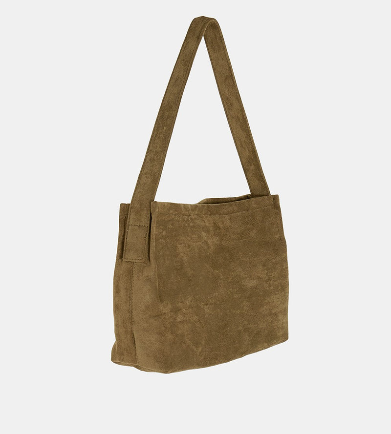 コモンスクエアスエードショルダーバッグ/Common square suede shoulder bag