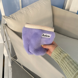 Aeiou Basic Pouch (M size) Neon Purple Fur (6671642230902)