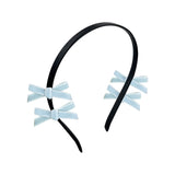 Velvet Mini Ribbon Hairband _ Blue