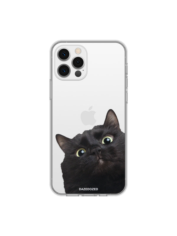 ピーキングキャットフォンケース / Peeking Black Cat Phone Case