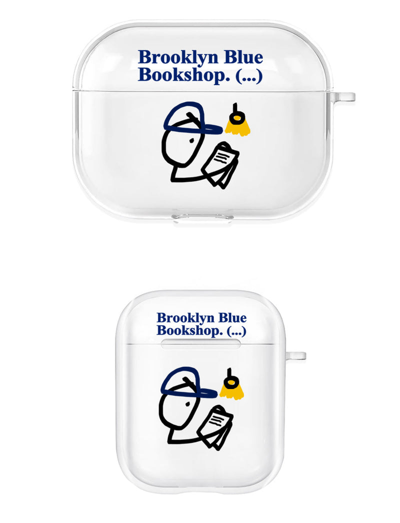 ブルックリンブルーブックショップエアポッズケース (For 1,2,3, Pro) / Brooklyn Blue Bookshop Airpods Case (For 1,2,3, Pro)