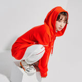 Oversize Front Line Hoodie Red (6600738537590)