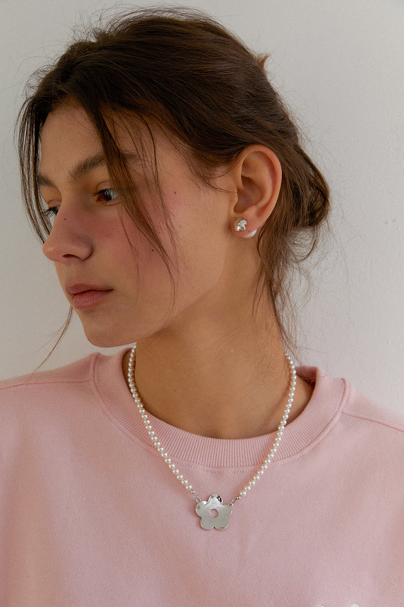 フローラルパールピアス/floral pearl earring