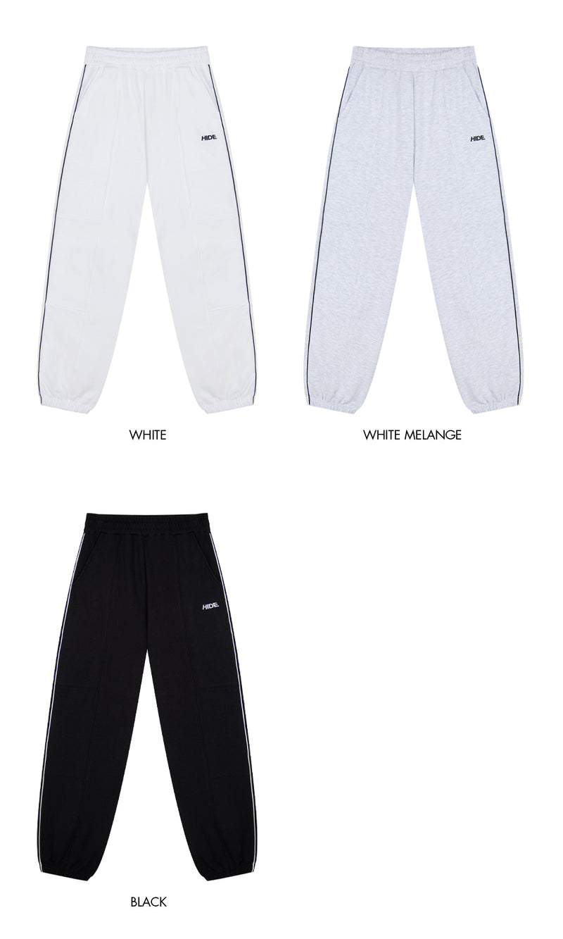 HIDE Cutting Sweat Pants (White Melange) (6570988830838)