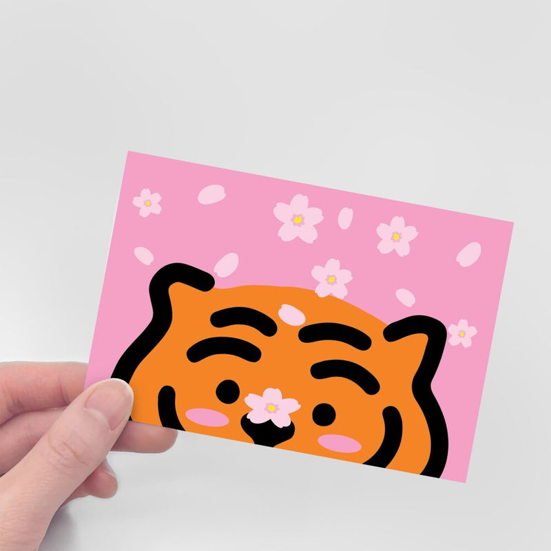 CHERRY BLOSSOMS TIGER POST CARD (6538764124278)