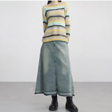 クーグウォッシュドデニムロングスカート / Coog Washed Denim Long Skirt