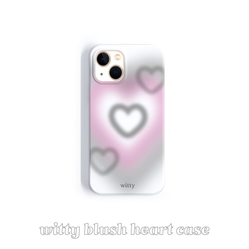 ブラッシュハートフォンケース / witty blush heart phone case (gray+pink)