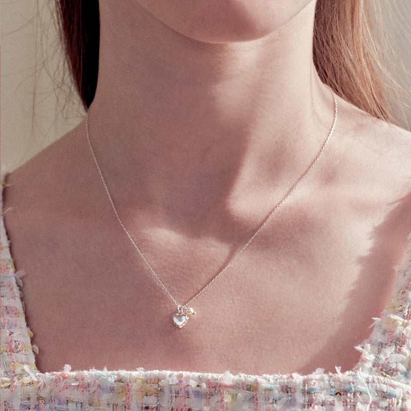 ロイヤルハートパールネックレス/royal heart pearl necklace