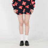 Pink flower pattern Shorts [Navy] (6535252082806)