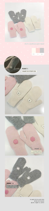 chanibear soft angora mittens (3color-pink)
