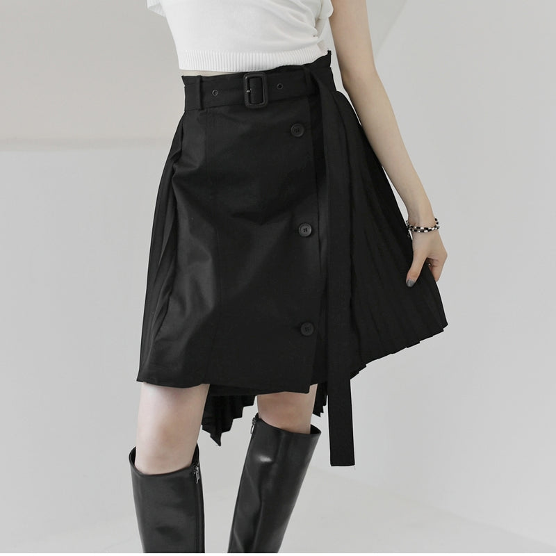 [NONCODE] Enzo Bag Pleated Wrap Skirt (6585475006582)