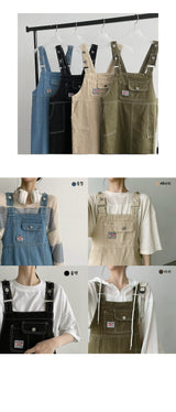 ティンクステッチポケットサスペンダードレス / Tinku Stitch Pocket Suspender Dress