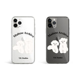 ジェリーフォンケース ツーマルチーズシルエット / Jelly phone case two maltese silhouette