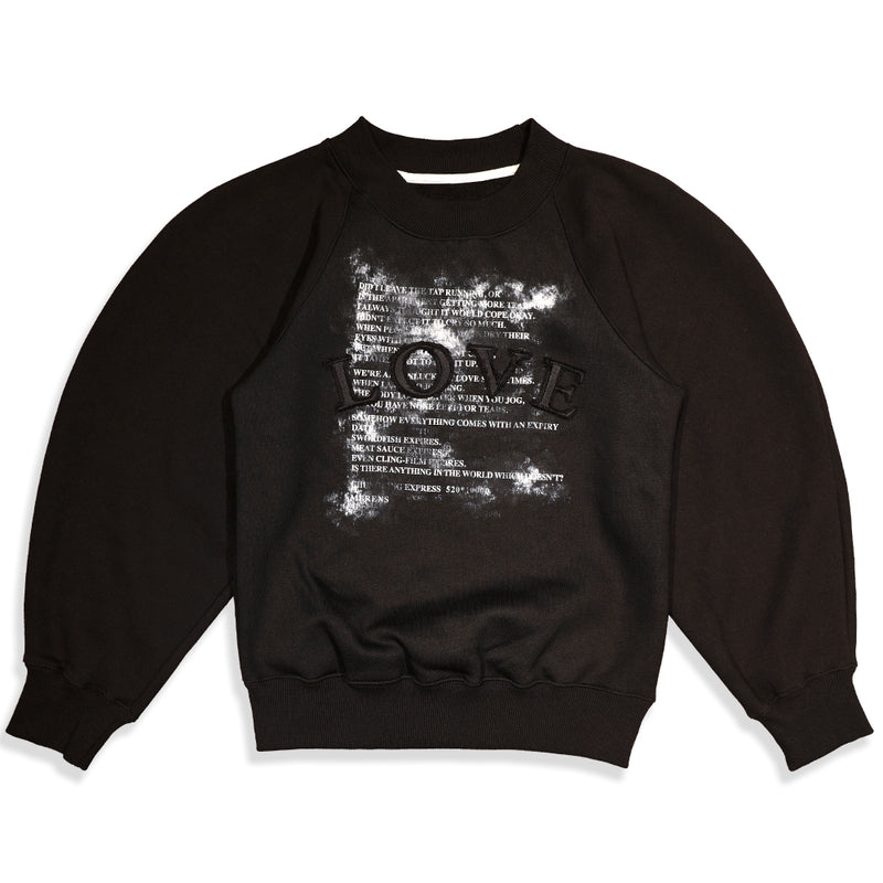 Love Applique &Quotes Printed Sweatershirt (6599552270454)