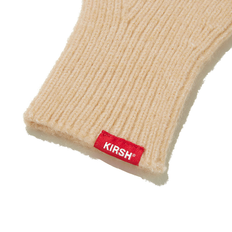 CHERRY HOLIDAY KNIT FINGER HOLE GLOVES [BEIGE]