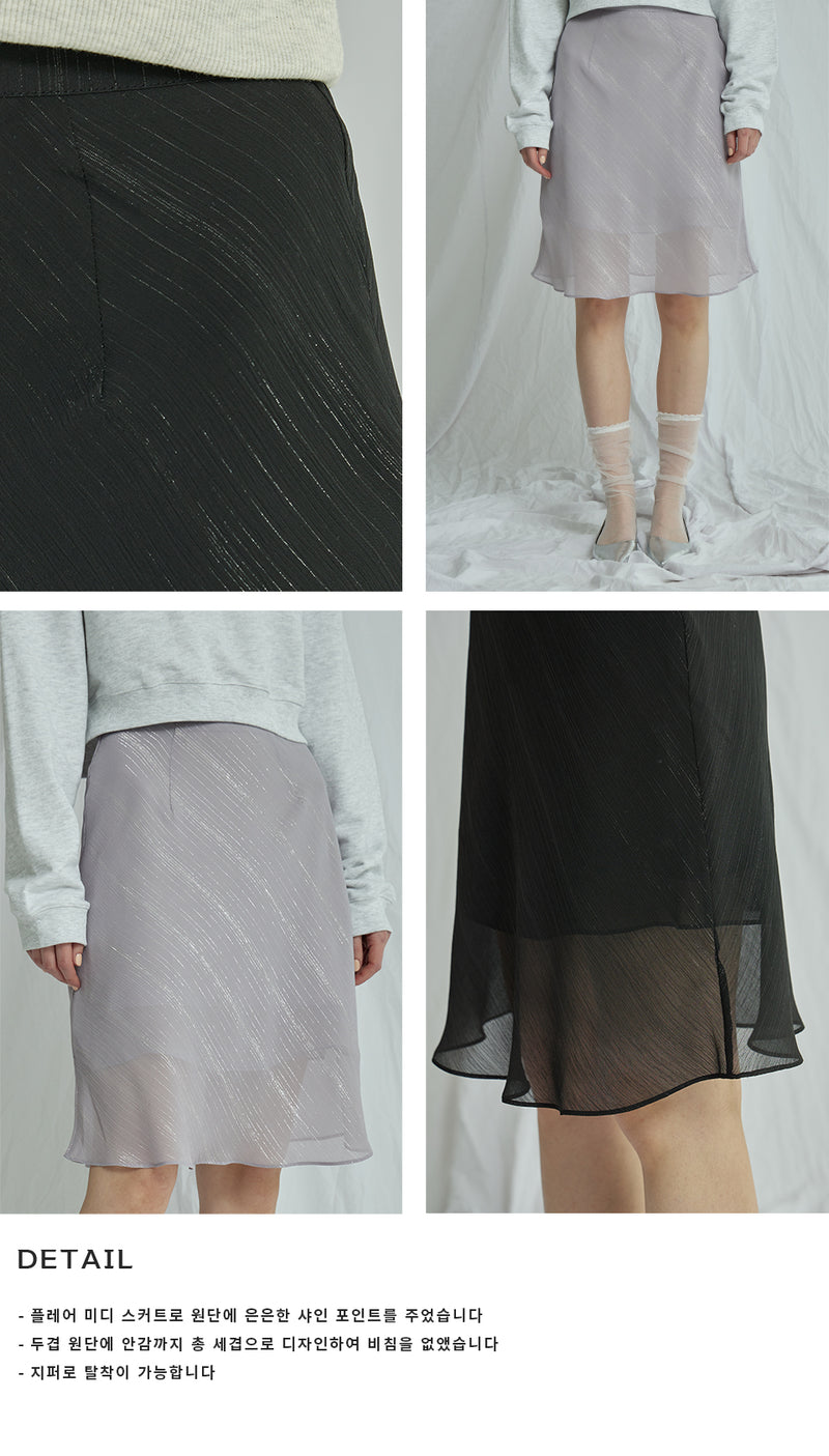 ダブルシフォンフレアスカート / Double chiffon flared skirt