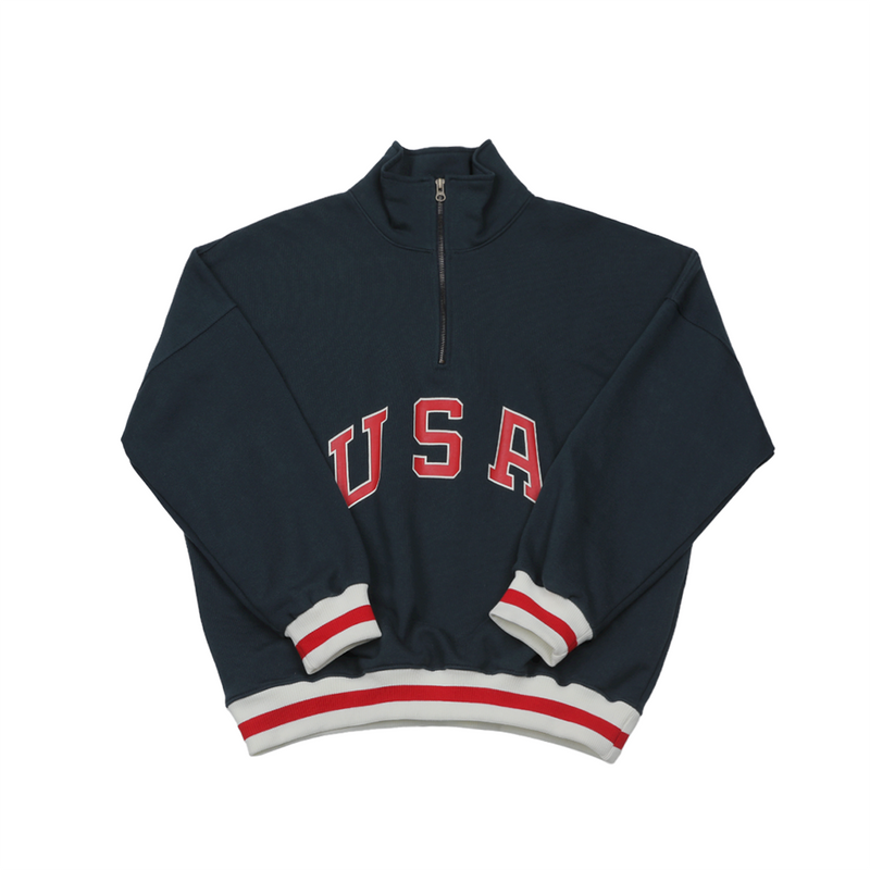 USAハーフジップアップスウェットシャツ/Min USA Half Zip Up Sweat Shirt (2color)