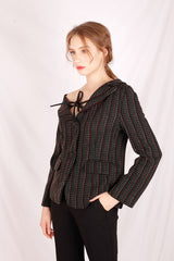 stripe offshoulder jacket (6640100409462)