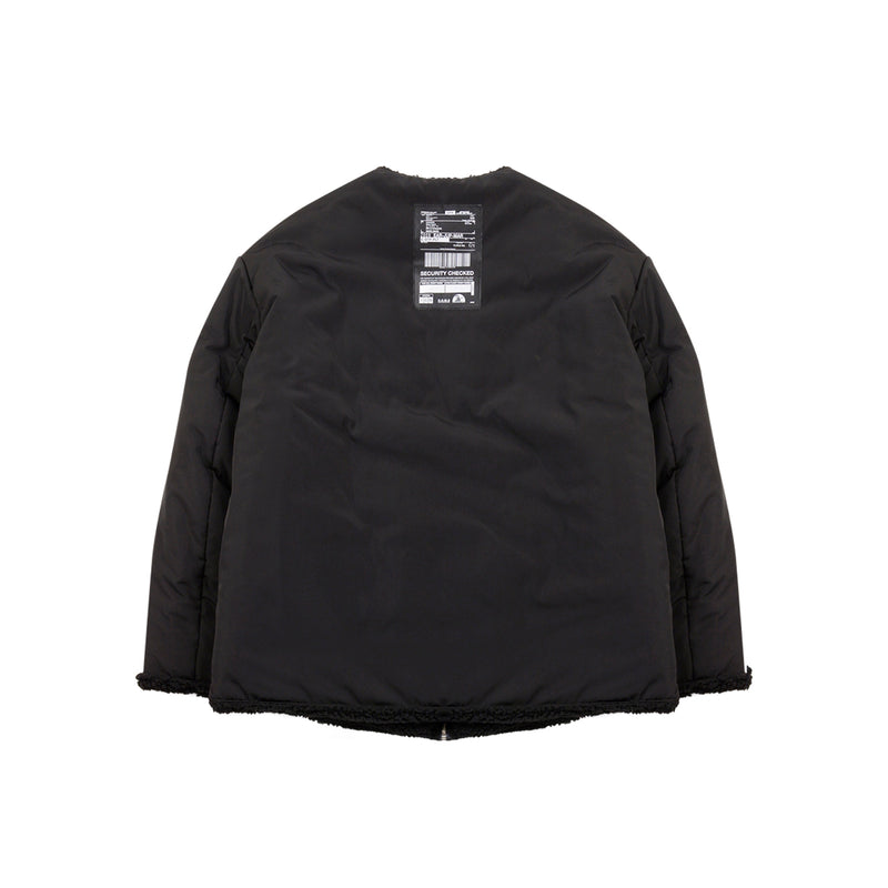[UNISEX] Reversible Padded Cardigan Coat (Black) (6656652771446)