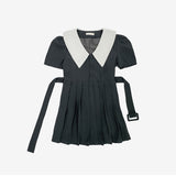 Firming pleated collar dress (6570969006198)