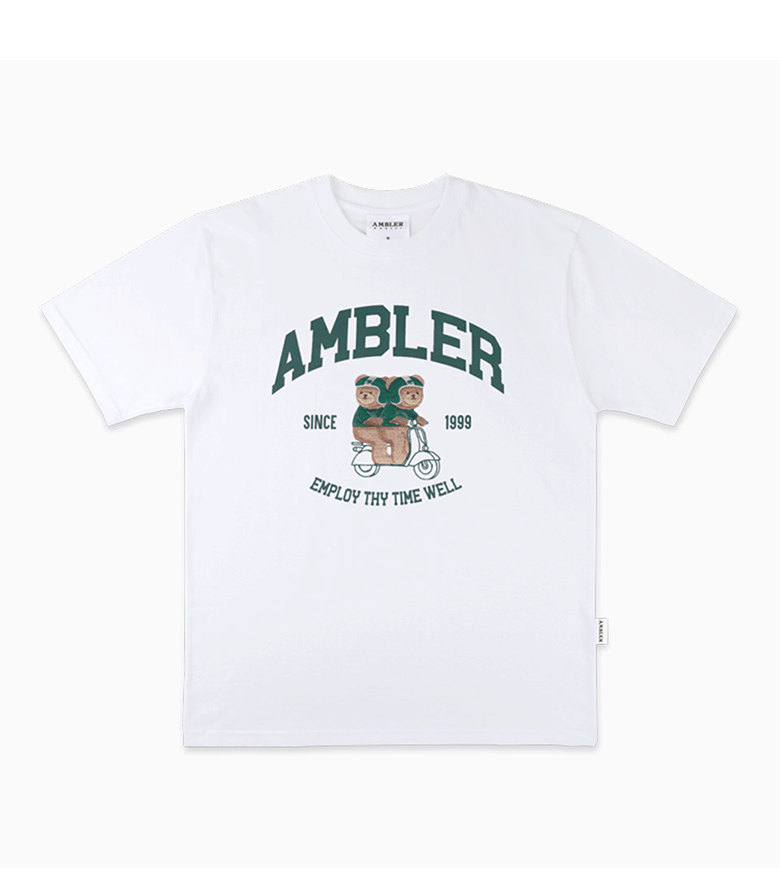AMBLER 男女共用 Delivery bear オーバーフィット 半袖 Tシャツ AS1014