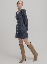 リリーハートネックツイードワンピース / (OP-6001) Lily Heart-Neck Tweed Dress