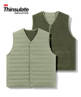 フリース&パディングベスト / [Riversible]Fleece & Padding Vest V2 Light Khaki