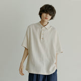 ハーフヘンリーネックシャツ / unisex half henlyneck shirts beige