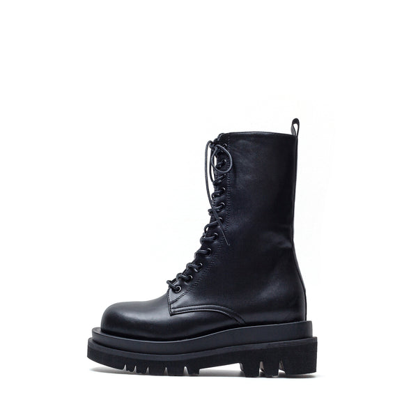 レースアップウォーカーブーツ/Lace-Up Short Walker Boots(Black)