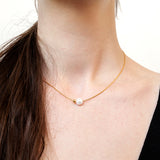 Simple pearl & ball necklace (6655934398582)