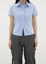 スリムショートスリーブシャツ / Slim short sleeve shirt (2color)