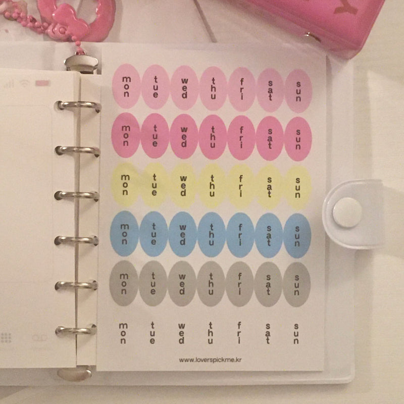 パステルデイリーステッカーセット/Pastel Diary Sticker Set