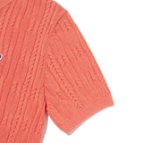 SMALL CHERRY CABLE CROP SHORT SLEEVE KNIT [ORANGE]