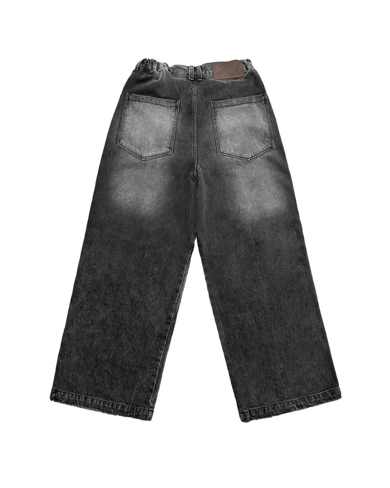 ロングジッパー デニムパンツ / Long Zipper Denim Pants (Black)
