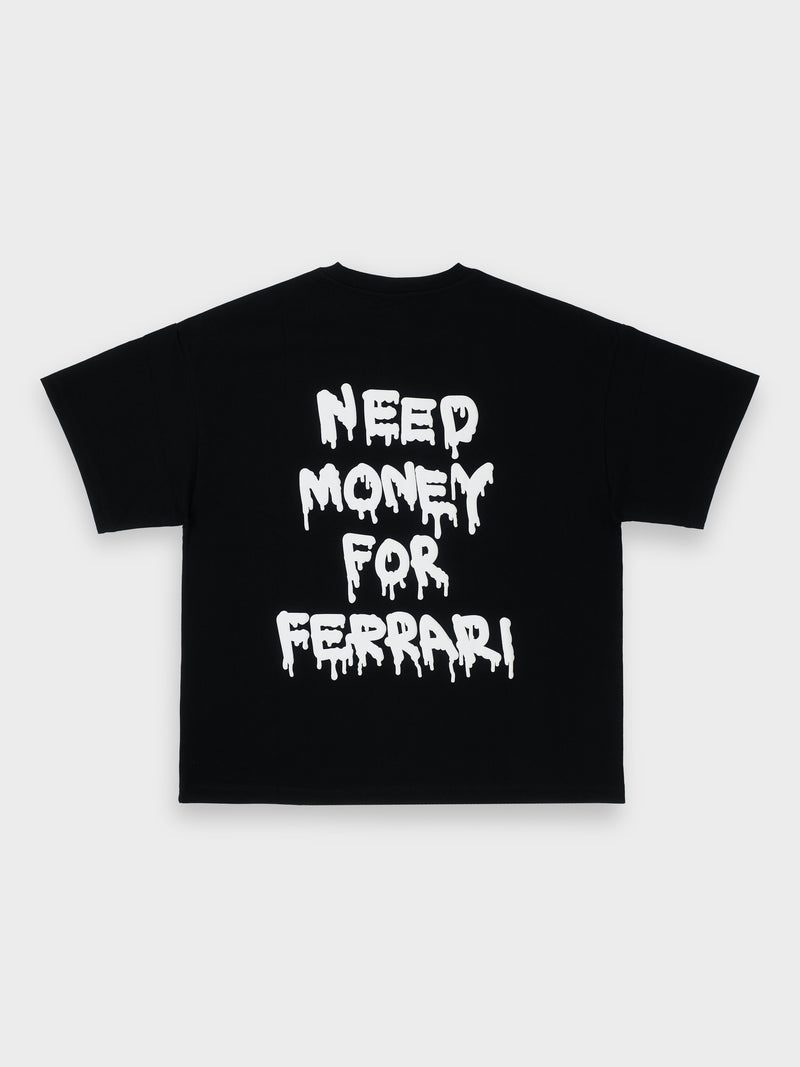 OVERSIZE FIT NEED MONEY TEE - BLACK / S24STS03-BLACK