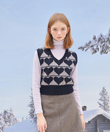 Winter ver. Kitch Heart Wool Vest  ( 3 colors ) (6624405028982)