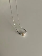 (silver925) Pearl ball necklace